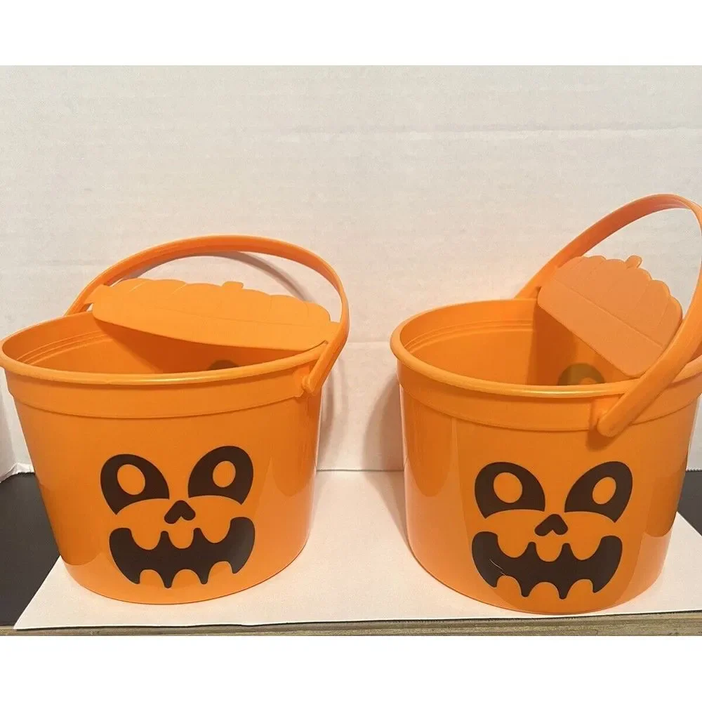 2023 McDONALD'S Halloween Bucket Pail HAPPY MEAL TOYS‎ Orange Skeleton Set Of 2